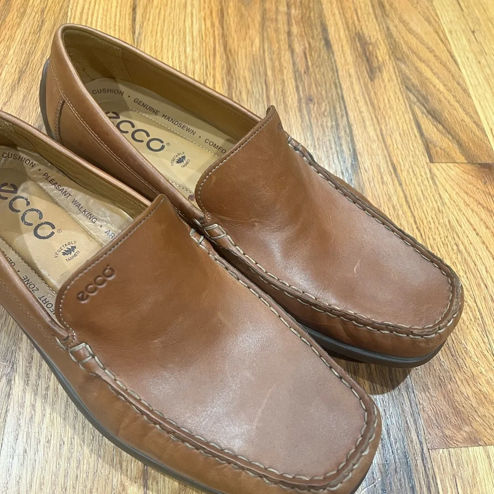 ECCO‎ Brown Leather Classic Slip On Loafer Shoes Men's Size 43 (9-9.5) US